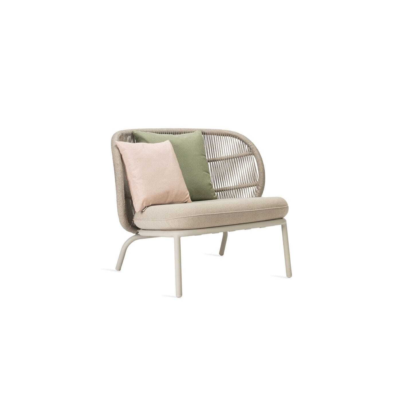 Vincent Sheppard Kodo Outdoor Lounge Chair Dune White Olive and Blush Cushions - image 1