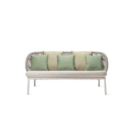 Vincent Sheppard Kodo Outdoor Lounge Sofa Dune White Kiwi and Olive Cushions