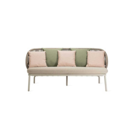 Vincent Sheppard Kodo Outdoor Lounge Sofa Dune White Olive and Blush Cushions - thumbnail 1