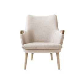 Carl Hansen & Son CH71 Lounge Chair Oak Soap Shell Moss 004 Cushion Moss 004 - Heal's UK Furniture