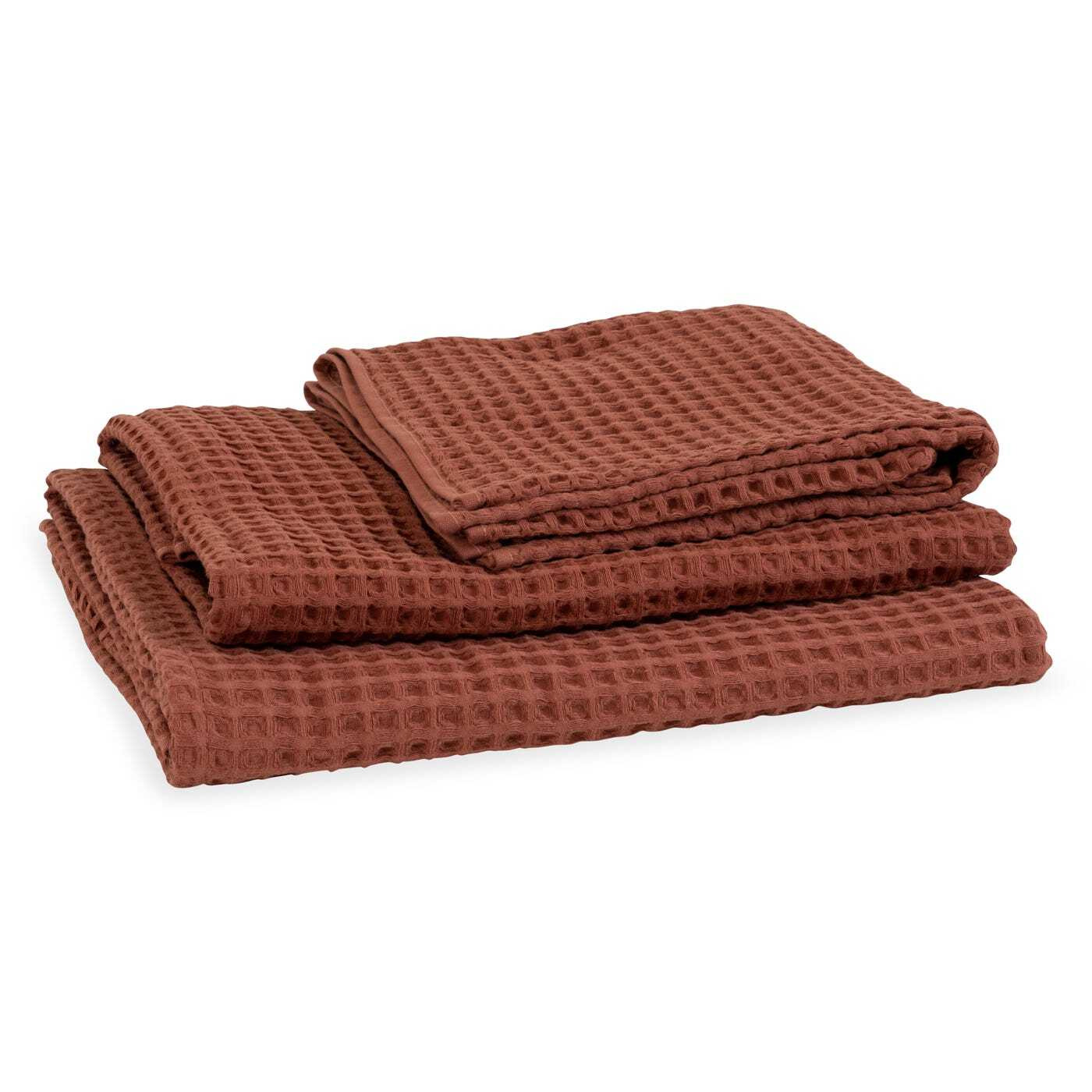 Heal's Waffle Bath Towel Red Clay 70 x 140cm