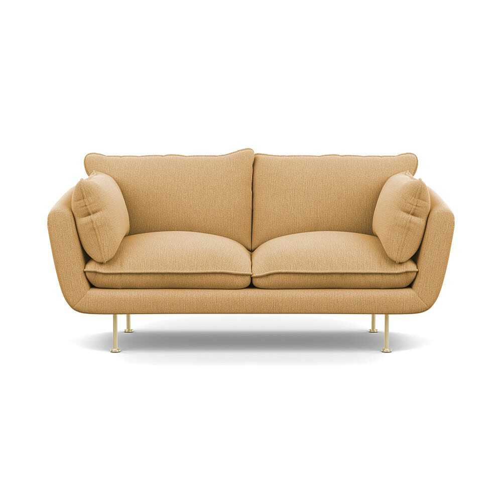 Heal's Allora 2 Seater Sofa Smart Linen Mix Sand Brass Feet - Heal's UK Furniture - image 1
