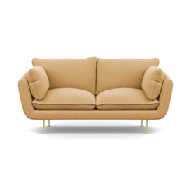 Heal's Allora 2 Seater Sofa Smart Linen Mix Sand Brass Feet - Heal's UK Furniture - thumbnail 1
