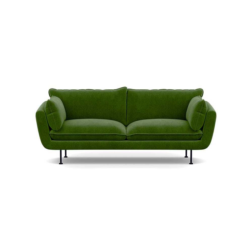 Heal's Allora 3 Seater Sofa Smart Luxe Velvet Grass Black Feet - Heal's UK Furniture