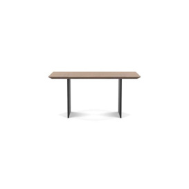 Heal's Berlin Dining Table 160x90cm Grey Oak Chamfered Edge Filled Black Legs - Heal's UK Furniture