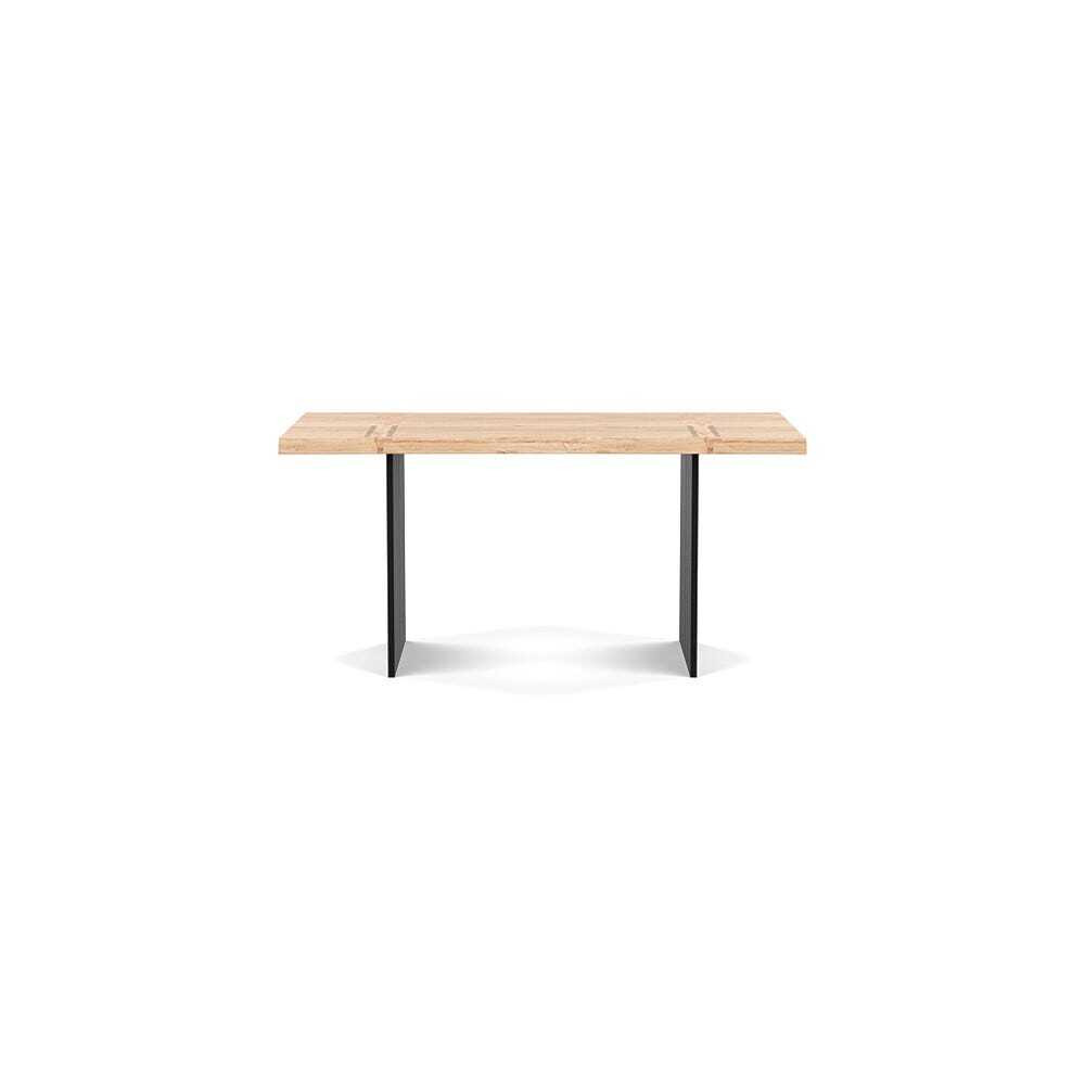 Heal's Berlin Dining Table 160x90cm White Oak Natural Edge Not Filled Black Legs