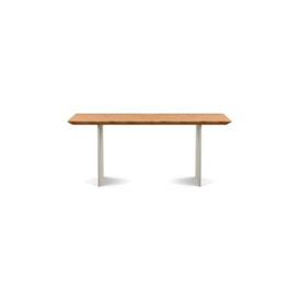 Heal's Berlin Dining Table 180x90cm Natural Oak Chamfered Edge Not Filled Stainless Steel Legs
