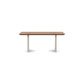 Heal's Berlin Dining Table 180x90cm Smoked Oak Chamfered Edge Filled Stainless Steel Legs