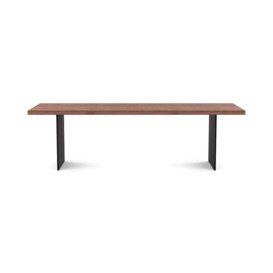 Heal's Berlin Dining Table 260x100cm Natural Oak Straight Edge Not Filled Black Legs