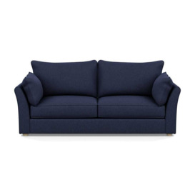 Heal's Tailor 4 Seater Sofa Smart Linen Mix Navy Natural Beech Feet - Heal's UK Furniture