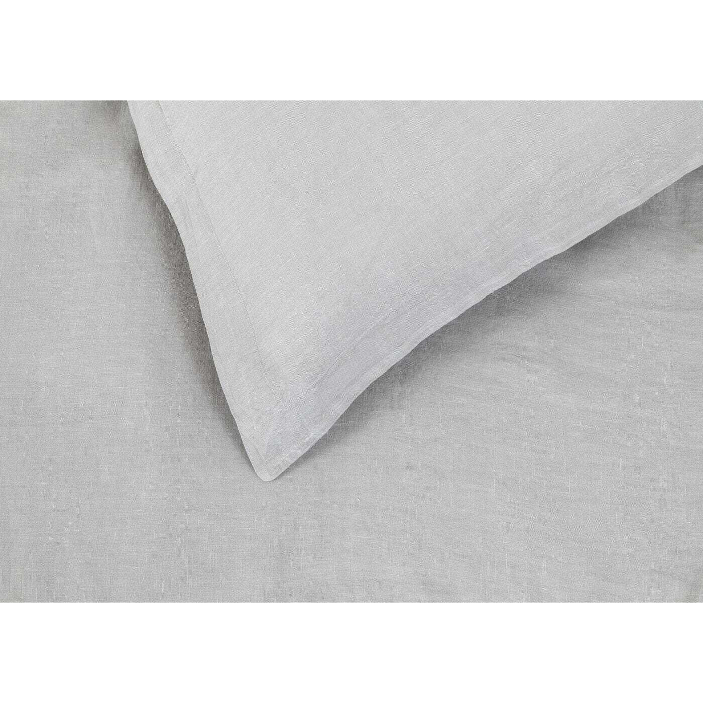 Heal's Washed Linen Grey Fitted Sheet Double