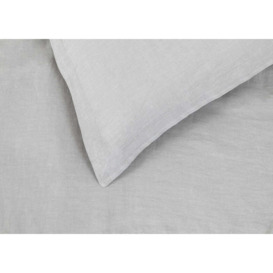 Heal's Washed Linen Grey Fitted Sheet Double