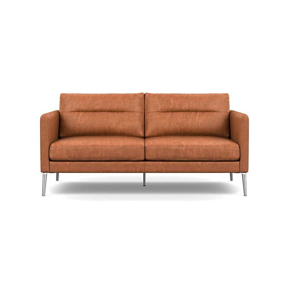 Heal's Altamura 2 Seater Sofa Old England Leather Cognac Stainless Steel Feet