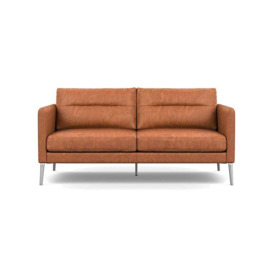 Heal's Altamura 2 Seater Sofa Old England Leather Cognac Stainless Steel Feet