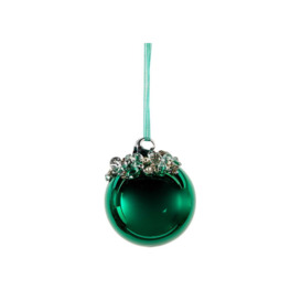 The Original Winters Tale Glass Luxury Bead Ball Bauble 6cm Green