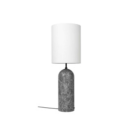 Gubi Fol19 Gravity Floor Lamp XL High Grey Marble Base White Shade - thumbnail 1
