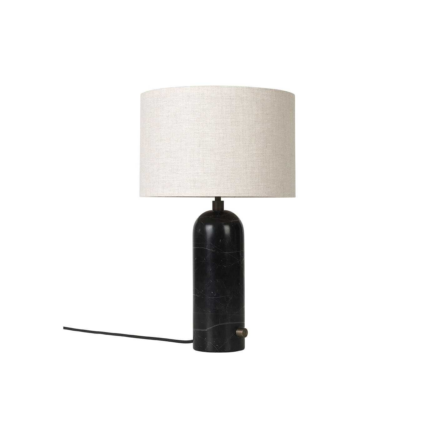 Gubi Gravity Small Table Lamp Black Marble Canvas Shade