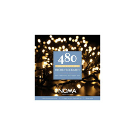 Noma Warm White 480 LED Indoor or Outdoor Décor Tree Lights Green Cable