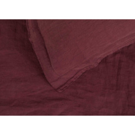 Heal's Washed Linen Aubergine Fitted Sheet King