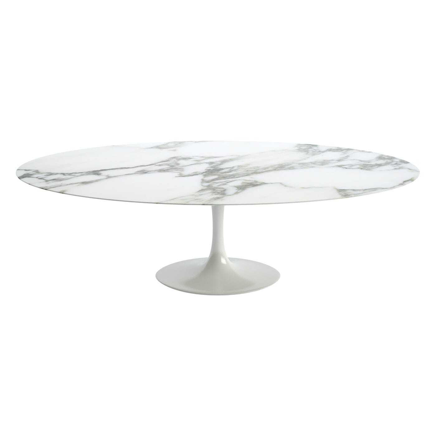 Knoll Saarinen Dining Table with White Base in Arabescato 244cm - image 1
