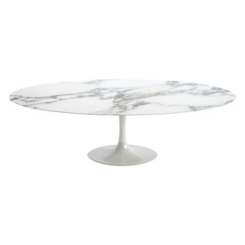 Knoll Saarinen Dining Table with White Base in Arabescato 244cm - thumbnail 1