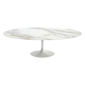 Knoll Saarinen Dining Table with White Base in Calacatta 244cm