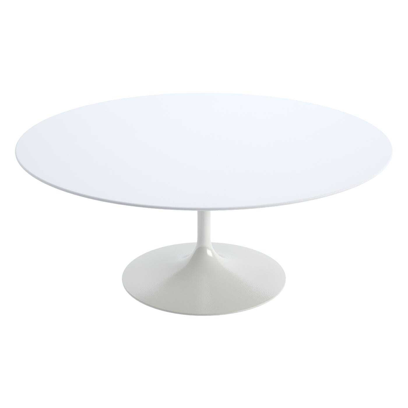 Knoll Saarinen Coffee Table with White Base in Calacatta 91cm - image 1