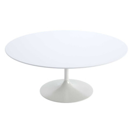 Knoll Saarinen Coffee Table with White Base in Calacatta 91cm