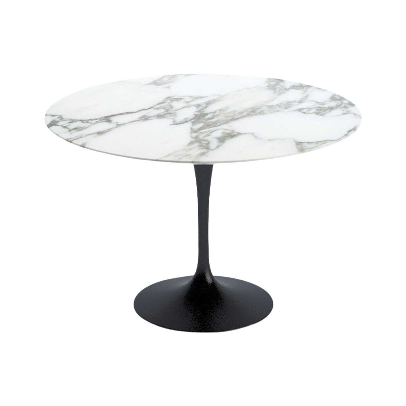 Knoll Saarinen Dining Table with Black Base in Arabescato 107cm - image 1