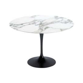 Knoll Saarinen Dining Table with Black Base in Arabescato 107cm - thumbnail 1