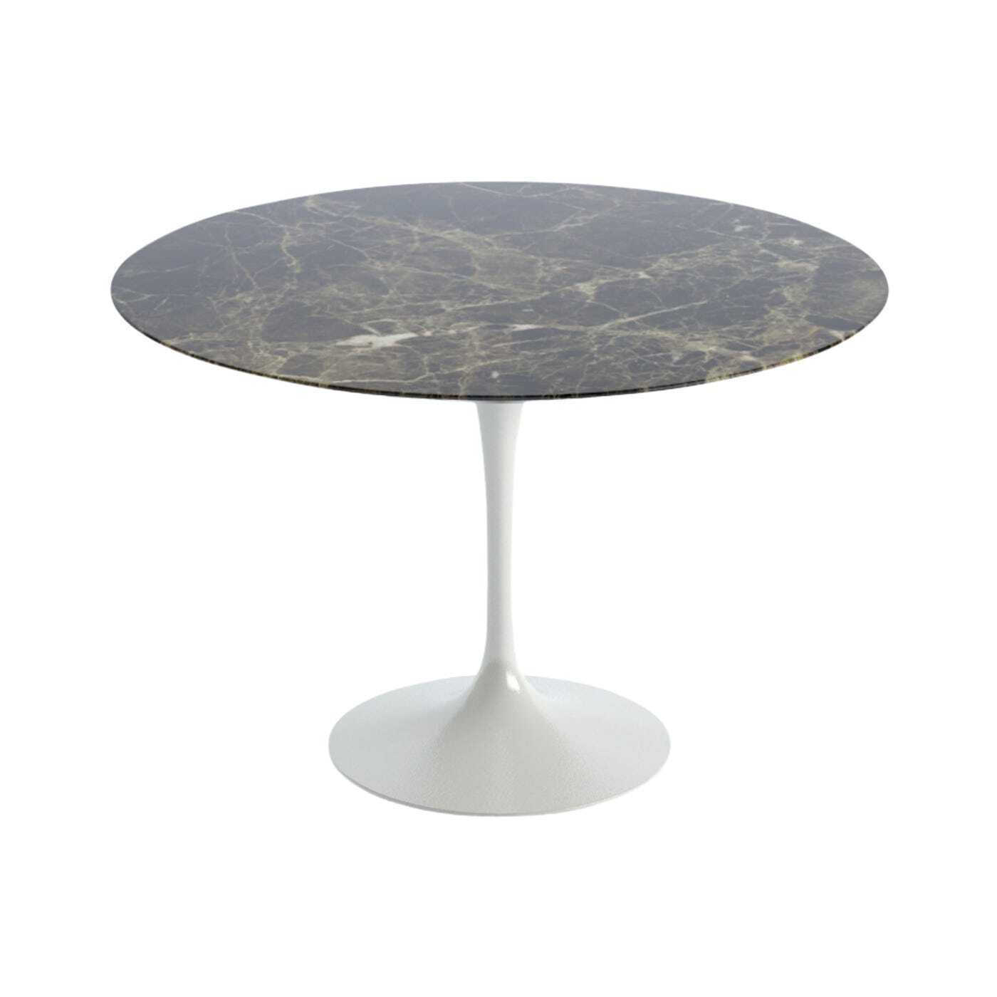 Knoll Saarinen Dining Table with White Base in Brown Emperador 107cm - image 1