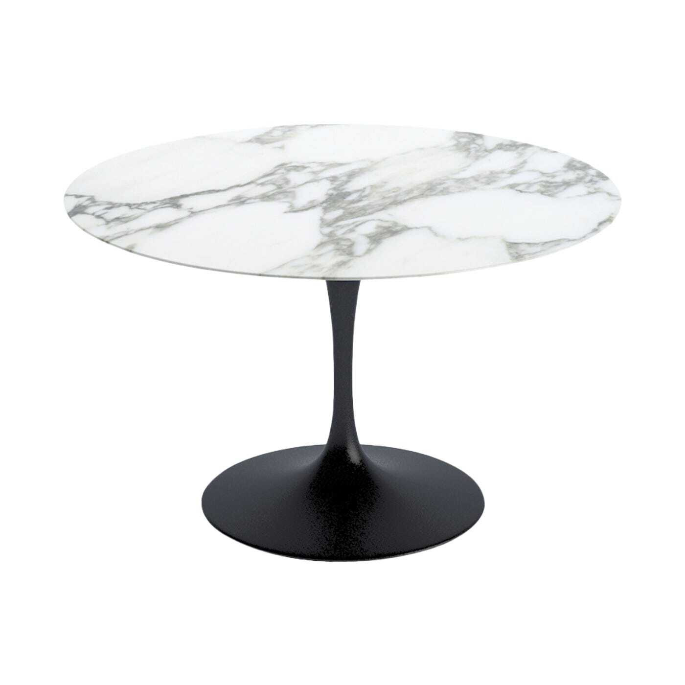 Knoll Saarinen Dining Table with Black Base in Arabescato 120cm - image 1