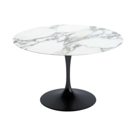 Knoll Saarinen Dining Table with Black Base in Arabescato 120cm