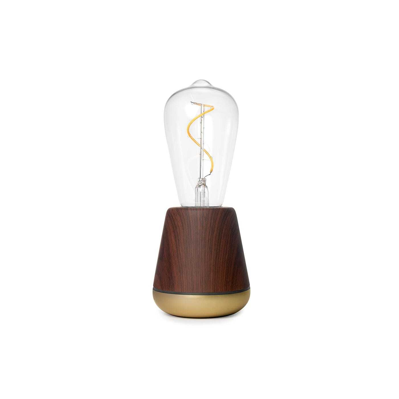 Humble One LED Portable Table Lamp Walnut/Clear