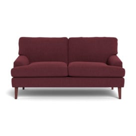 Heal's Stanton 2 Seater Sofa Smart Linen Mix Maroon Walnut Stained Feet - thumbnail 1