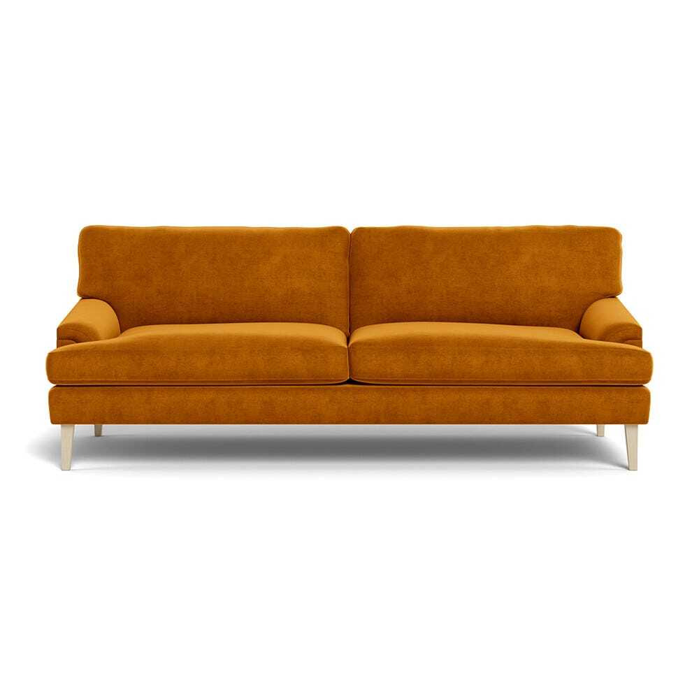 Heal's Stanton 4 Seater Sofa Smart Luxe Velvet Cognac Natural Feet - image 1