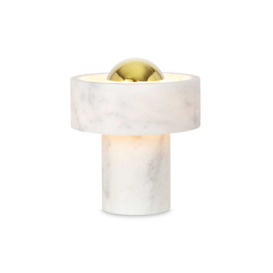 Tom Dixon Stone LED Portable Table Lamp White & Gold