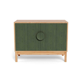 Heal's Tinta Small Sideboard Natural Oak Carcass with Green Stain Doors