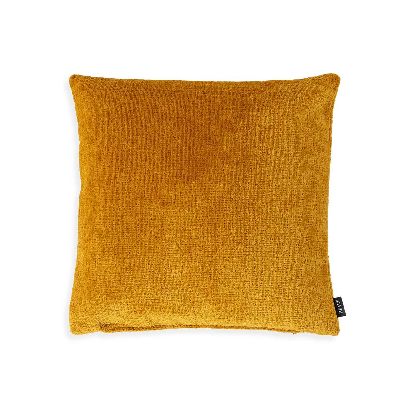Heal's Boucle Velvet Cushion Mustard 45 x 45cm