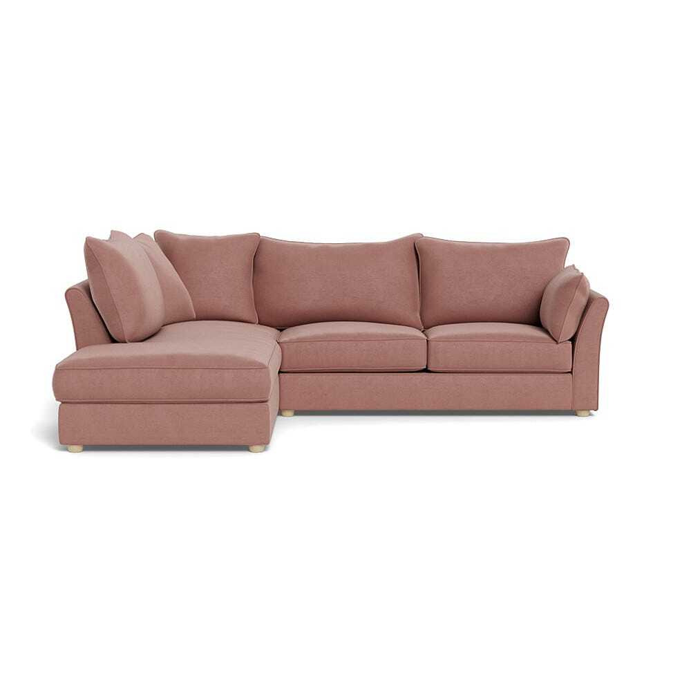Heal's Tailor Left Hand Facing Corner Sofa Smart Luxe Velvet Dusky Pink Natural Beech Feet - image 1
