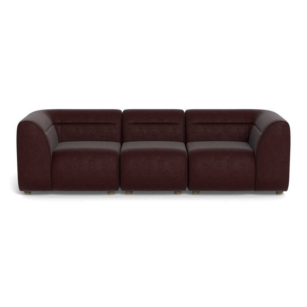 Heal's Lilli 3 Seater Sofa Smart Luxe Velvet Acorn Natural Beech Feet - image 1