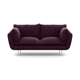 Heal's Allora 2 Seater Sofa Velvet Grape Brass Feet