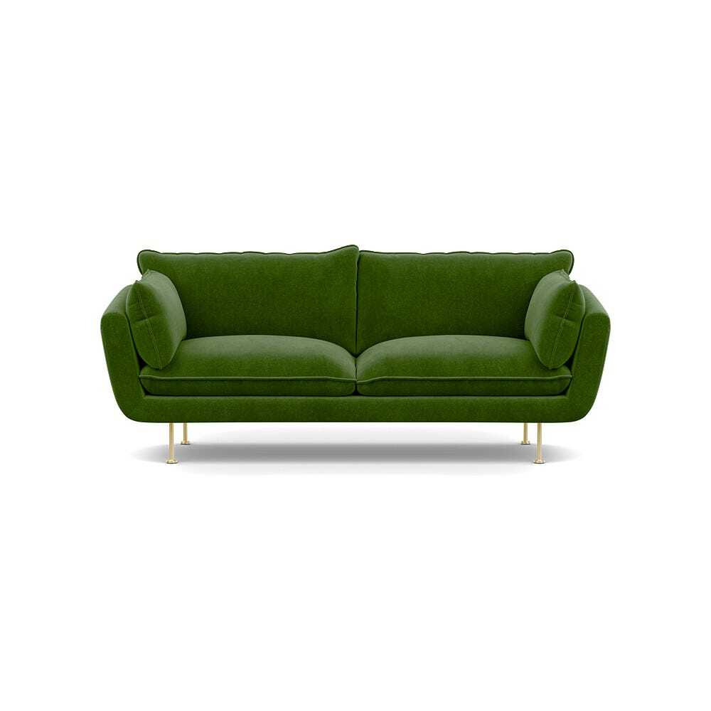 Heal's Allora 3 Seater Sofa Smart Luxe Velvet Grass Brass Feet