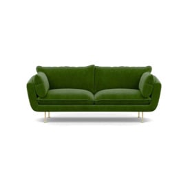 Heal's Allora 3 Seater Sofa Smart Luxe Velvet Grass Brass Feet - Heal's UK Furniture