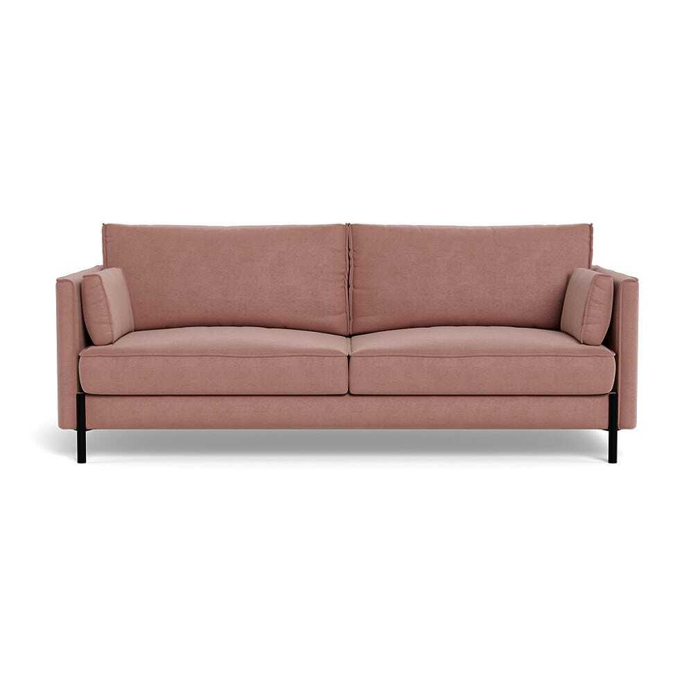 Heal's Tortona 3 Seater Sofa Smart Luxe Velvet Dusky Pink Black Feet - image 1