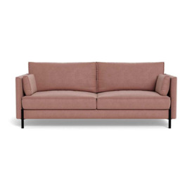 Heal's Tortona 3 Seater Sofa Smart Luxe Velvet Dusky Pink Black Feet - thumbnail 1