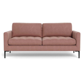 Heal's Eton 3 Seater Sofa Smart Luxe Velvet Dusky Pink Black Feet
