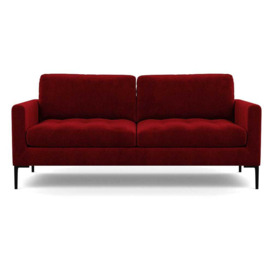Heal's Eton 3 Seater Sofa Smart Luxe Velvet Mulberry Black Feet