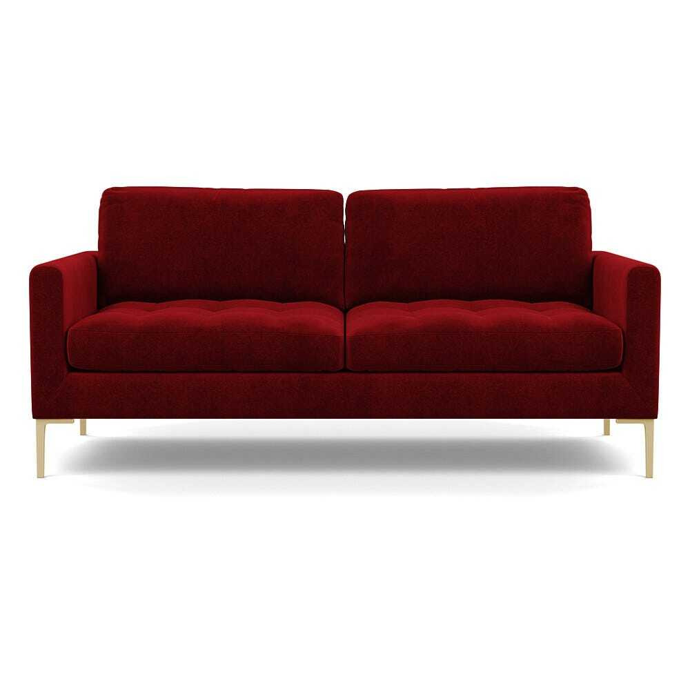 Heal's Eton 3 Seater Sofa Smart Luxe Velvet Mulberry Brass Feet - image 1