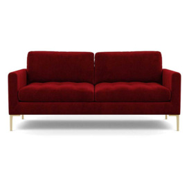 Heal's Eton 3 Seater Sofa Smart Luxe Velvet Mulberry Brass Feet - thumbnail 1